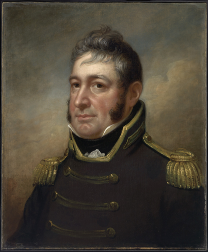 A full-sized portrait (oil on canvas) of Commodore William Bainbridge (1774-1833), painted by Rembrandt Peale (1778-1860).